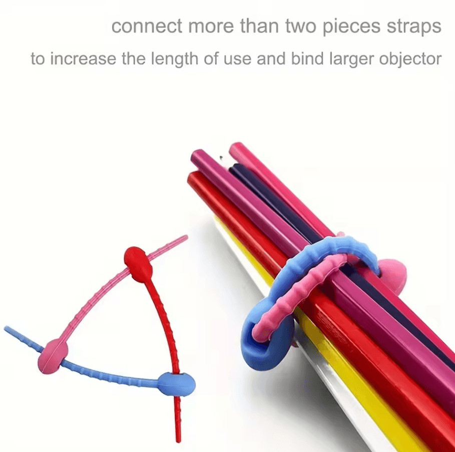 Reusable Silicone Cable Organizer – Cable Ties & Twisted Straps for Neat Wire Management