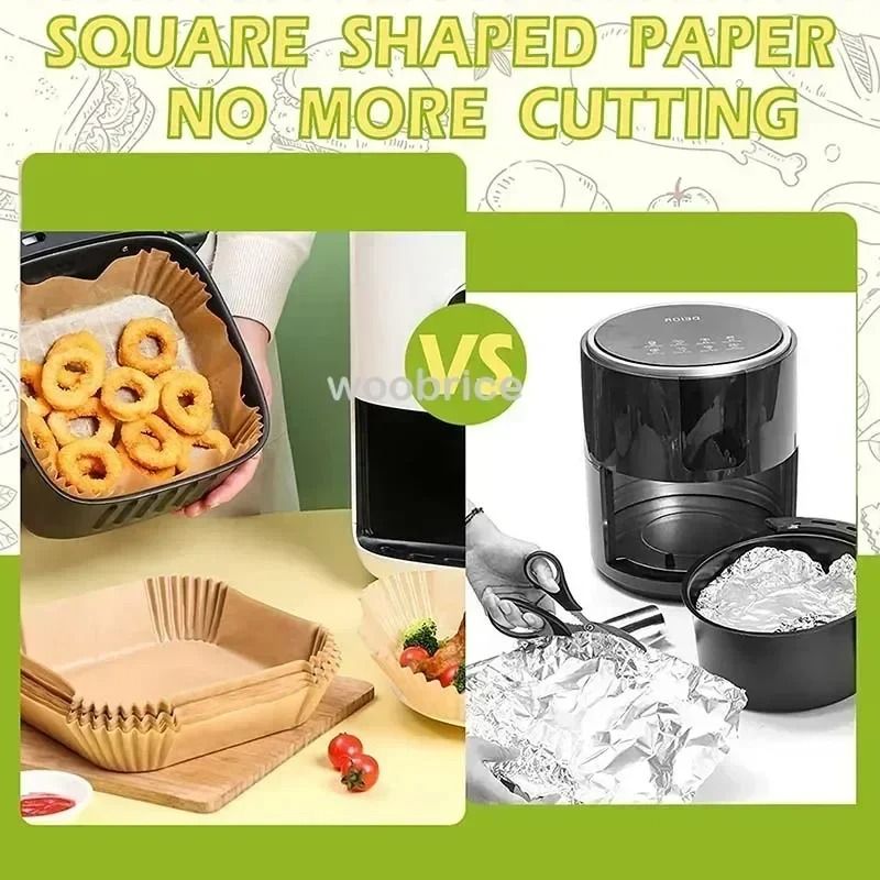 Air Fryer Disposable Liners Non Stick Parchment Paper 50pcs 100pcs Baking Sheets