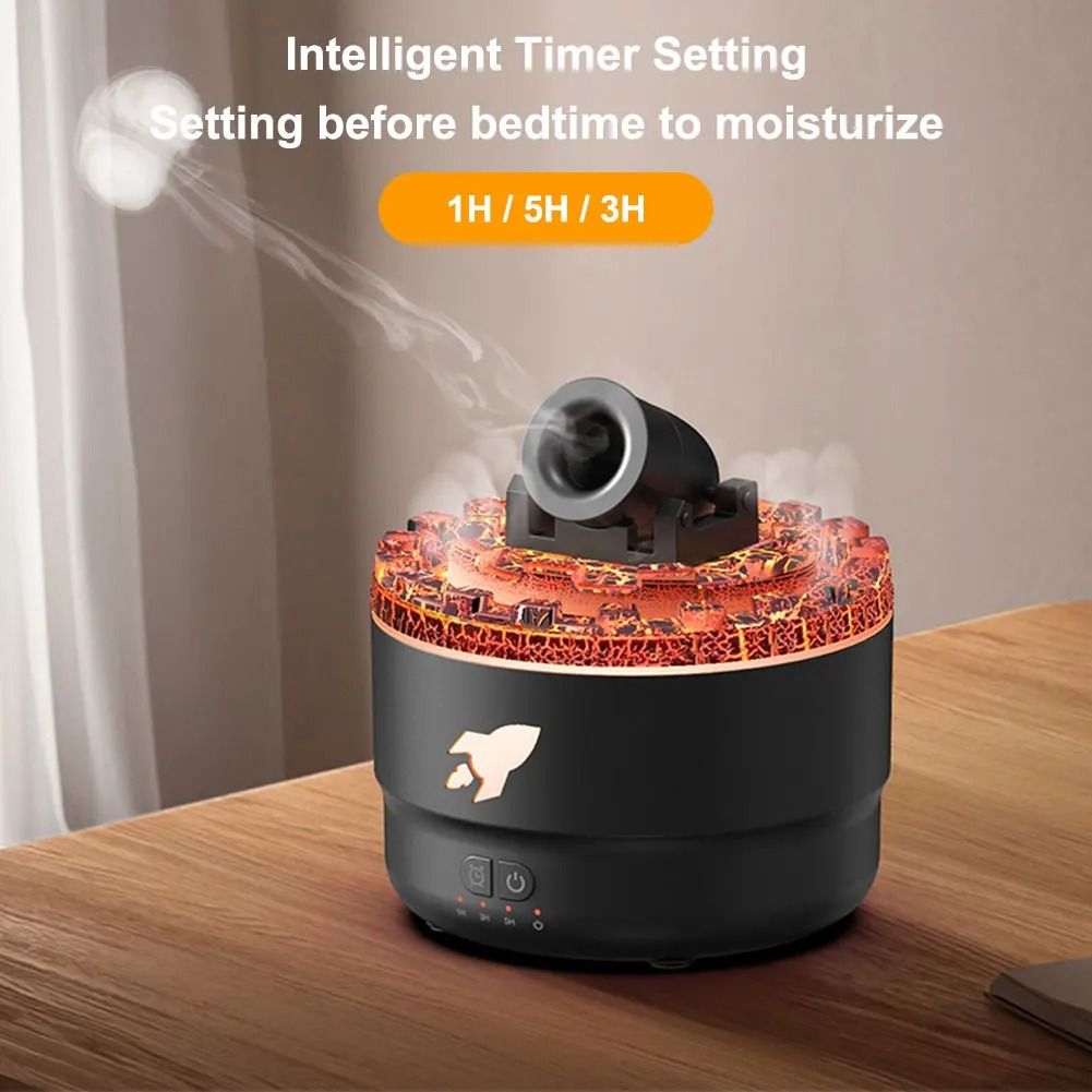 Volcanic Crack Light Cannon Humidifier Essential Oil Diffuser for Bedroom and Aromatherapy