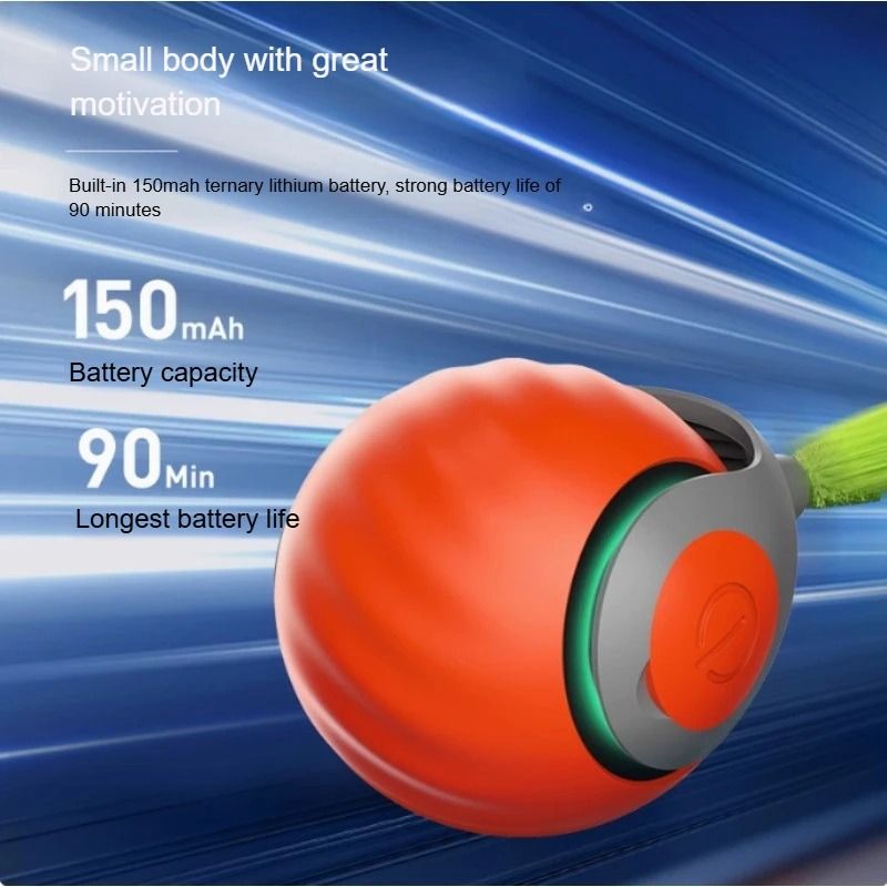 USB Rechargeable Interactive Cat Toy Ball Automatic Smart Cat Toy Rolling Ball with Tail