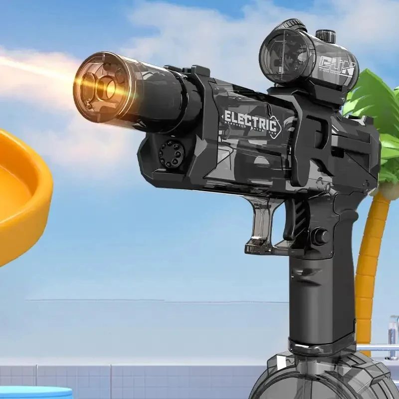 Electric Water Gun with LED Light – Rechargeable Automatic Water Blaster, High-Pressure Continuous Spray