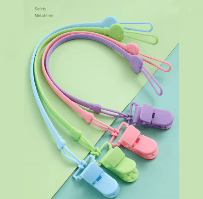 SilicoSecure Baby Pacifier Clip Silicone Teether Chain Holder