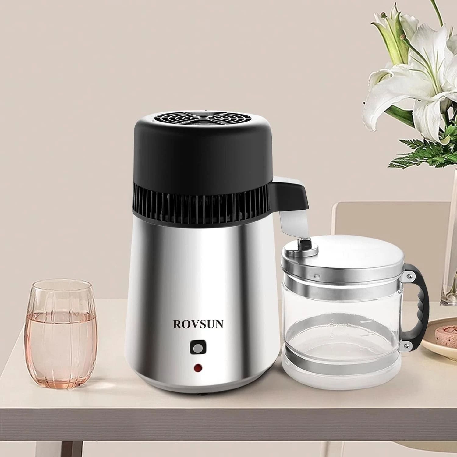 Stainless Steel Water Distiller Countertop, Distilled Water Machine, Ideal for Home and Office
