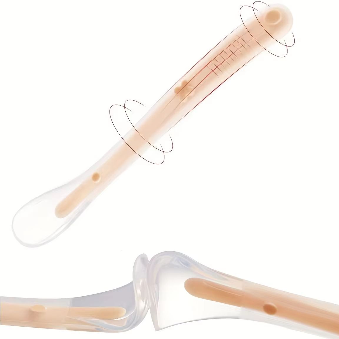Soft-Touch Silicone Baby Feeding Spoon with Matte Surface - Safe Training Tableware