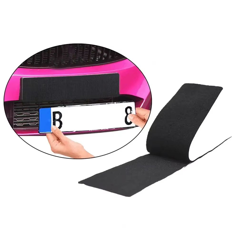 Ultra-Slim Frameless Adhesive License Plate Holder Kit (4-Pack Universal)