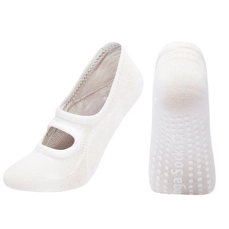 Womens Silicone Anti-Slip Backless Yoga Socks US 5-10.5– Non-Slip Pilates & Ballet Fitness Grip Socks
