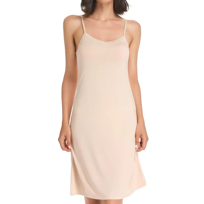 Women's Elegant Solid Sling Dress Compression Slip Sleeveless Backless Sleepwear