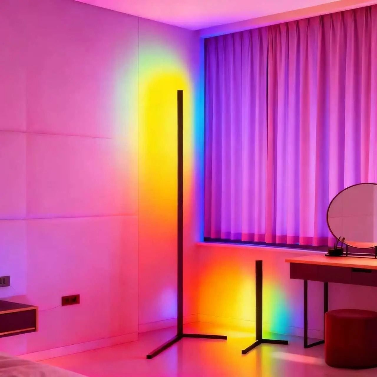 APP Controlled Floor Lamp RGBIC Colors Smart Corner Floor Light