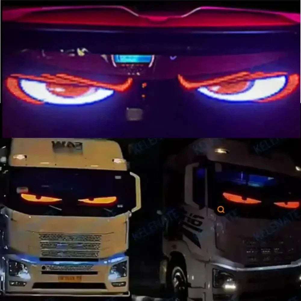 LED Matrix Pixel Panel, Devil Eyes Flexible Display for Car, Truck Window Demon Eye Lights, APP Control, DIY