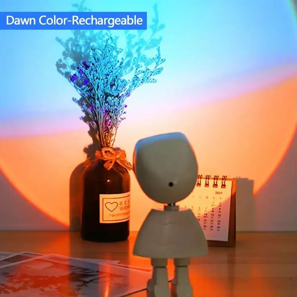 Astronaut Robot LED Sunset Projection Lamp Rechargeable Mood Light
