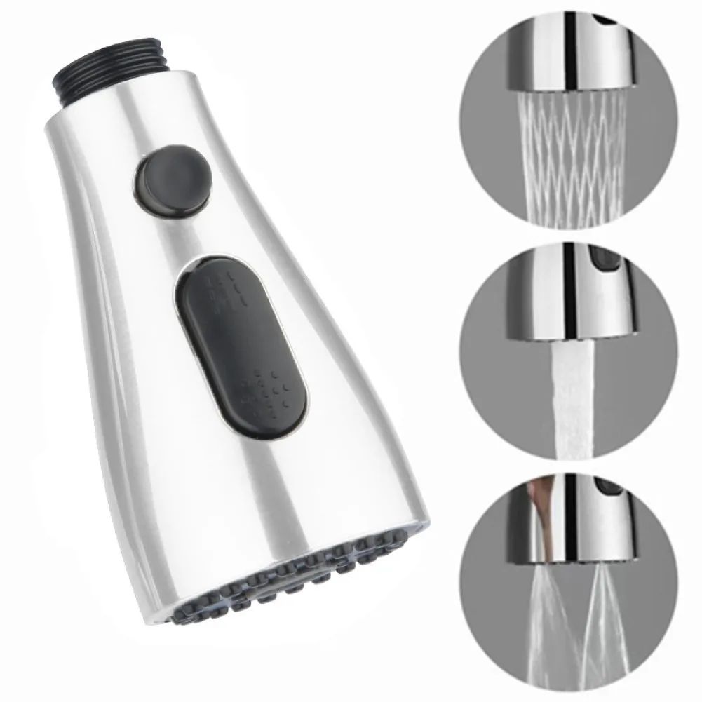 3-Mode Kitchen Faucet Sprayer Head Replacement – Pull-Out Tap Nozzle with 1/2in Connection & Water Saving Design