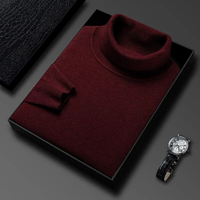Mens Slim Fit Turtleneck Sweater Anti Pilling Knit Pullover