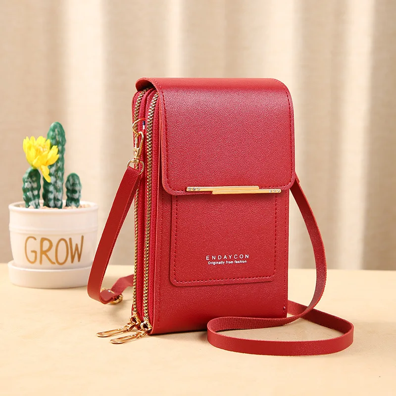 Luxury Women Shoulder Bags, Crossbody Purse with Soft Leather Strap, Touch Screen Cell Phone Wallet