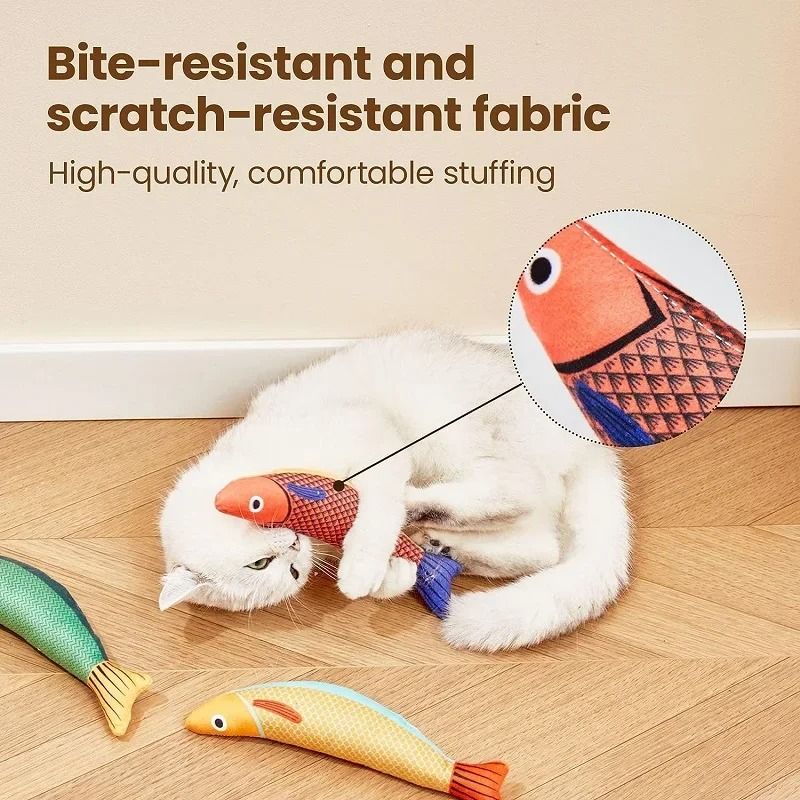 3D Simulation Catnip Interactive Plush Fish Toy