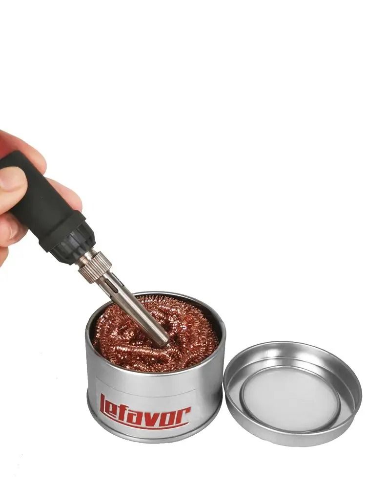 Copper Wire Soldering Iron Tip Cleaner Ball with Metal Holder