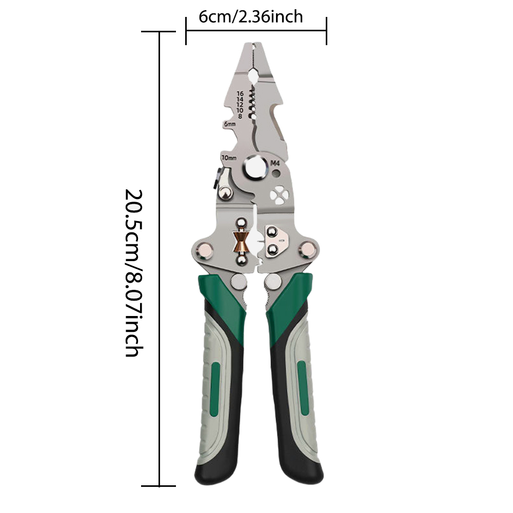 Multi-Function Electrician Wire Splitter, Foldable Wire Stripper, Wire Winding Pliers, Crimping Pliers Hand Tool