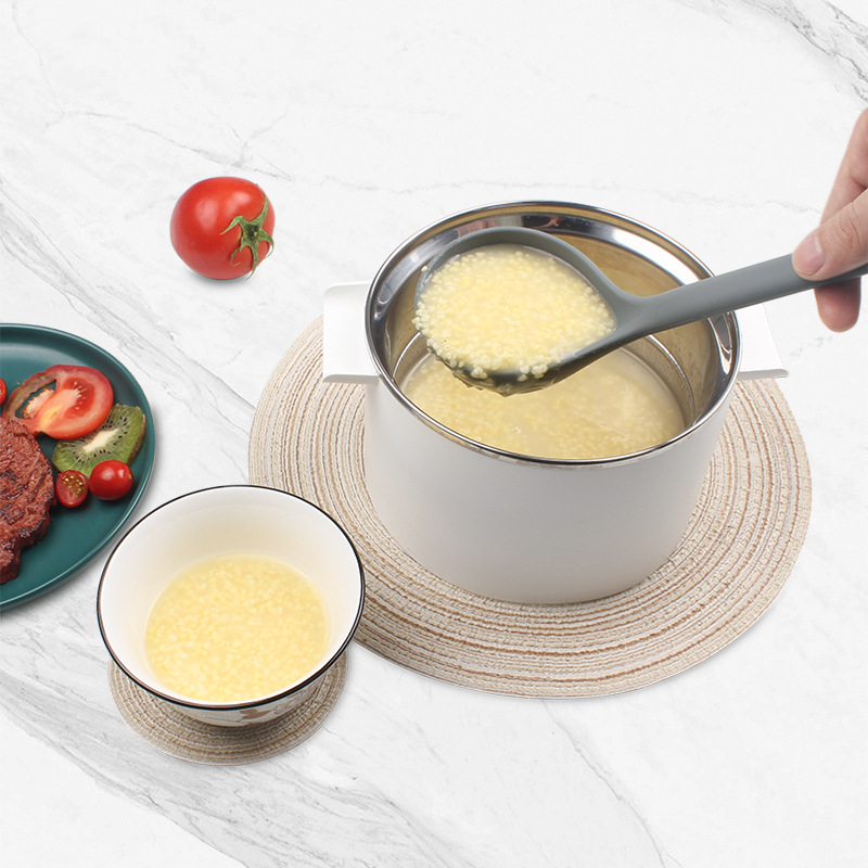 Premium Silicone Soup Ladle Heat Resistant Long Handle Ramen Spoon