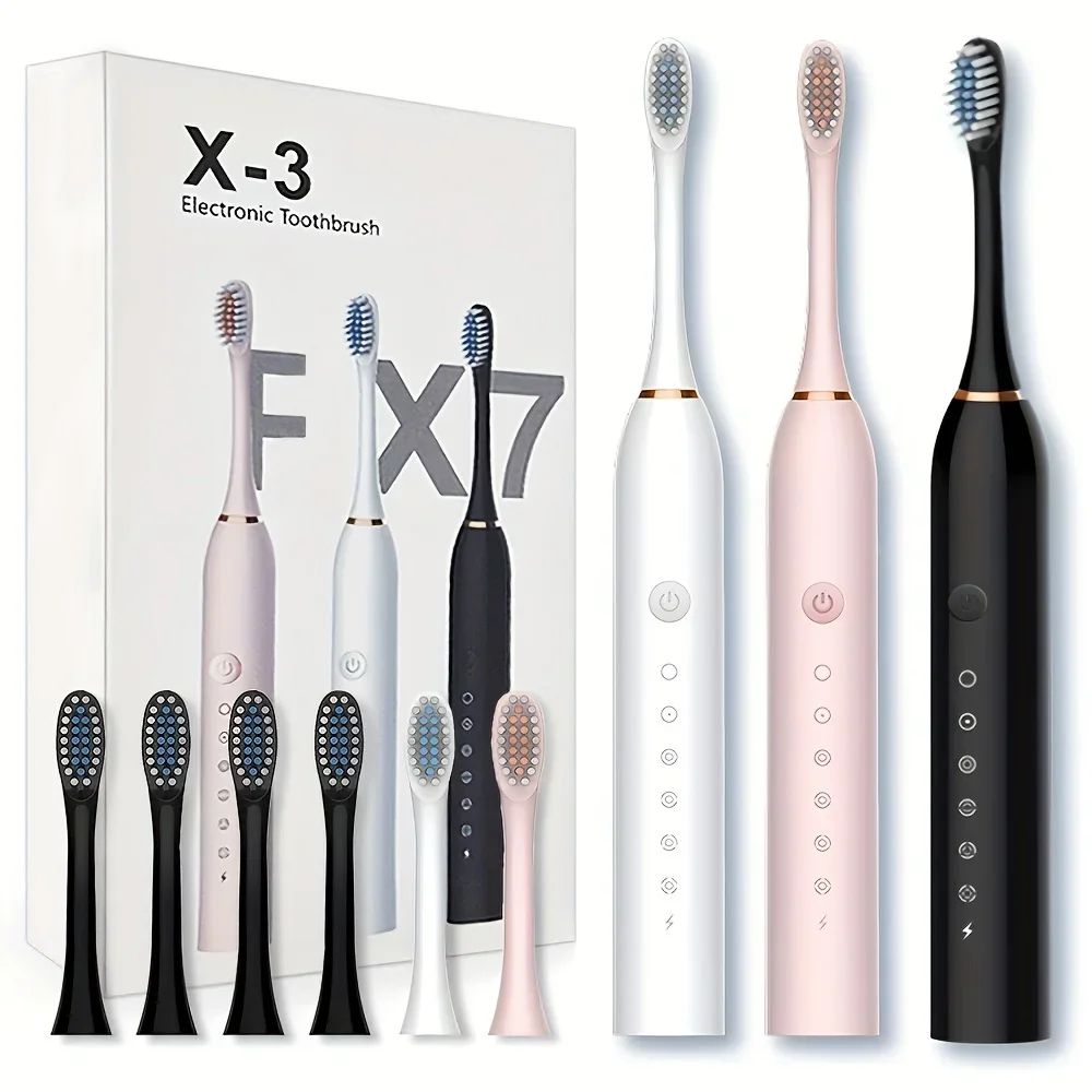 Premium Universal Rechargeable Six-Speed Automatic Electric Toothbrush – Gentle Soft Bristle Care for All Ages