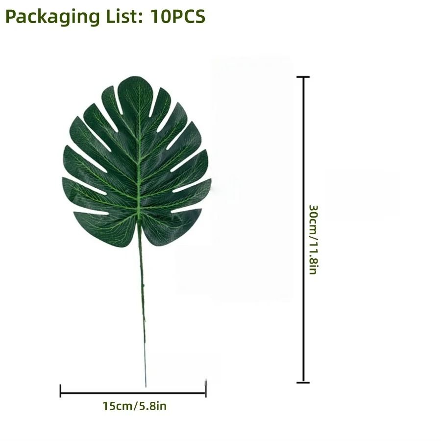 Tropical Palm Leaves Set – 10-Piece Artificial Safari Foliage