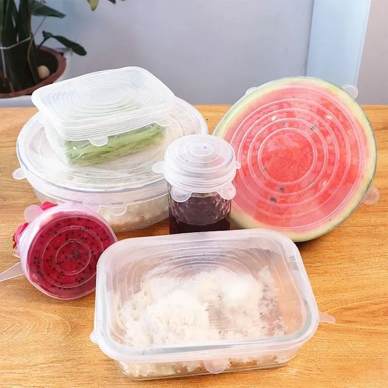 Reusable Silicone Stretch Lids – 6 Piece Airtight Bowl Covers Set
