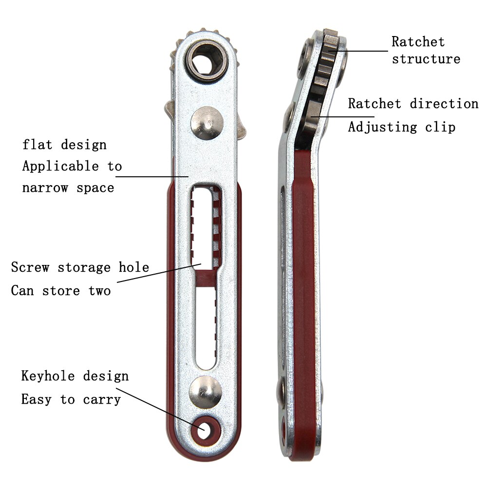 Multifunctional Bidirectional Ratchet Screwdriver Tool with Elbow and Flat Head Wrench