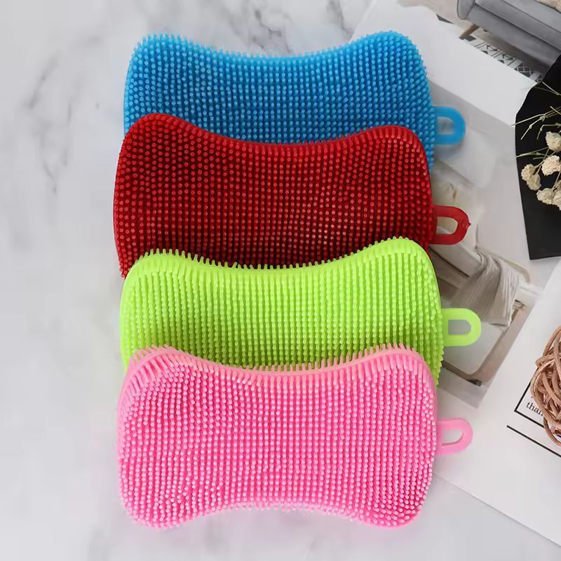 Silicone Kitchen Scrubber Brush – Gentle & Effective Pot Pan Cleaner