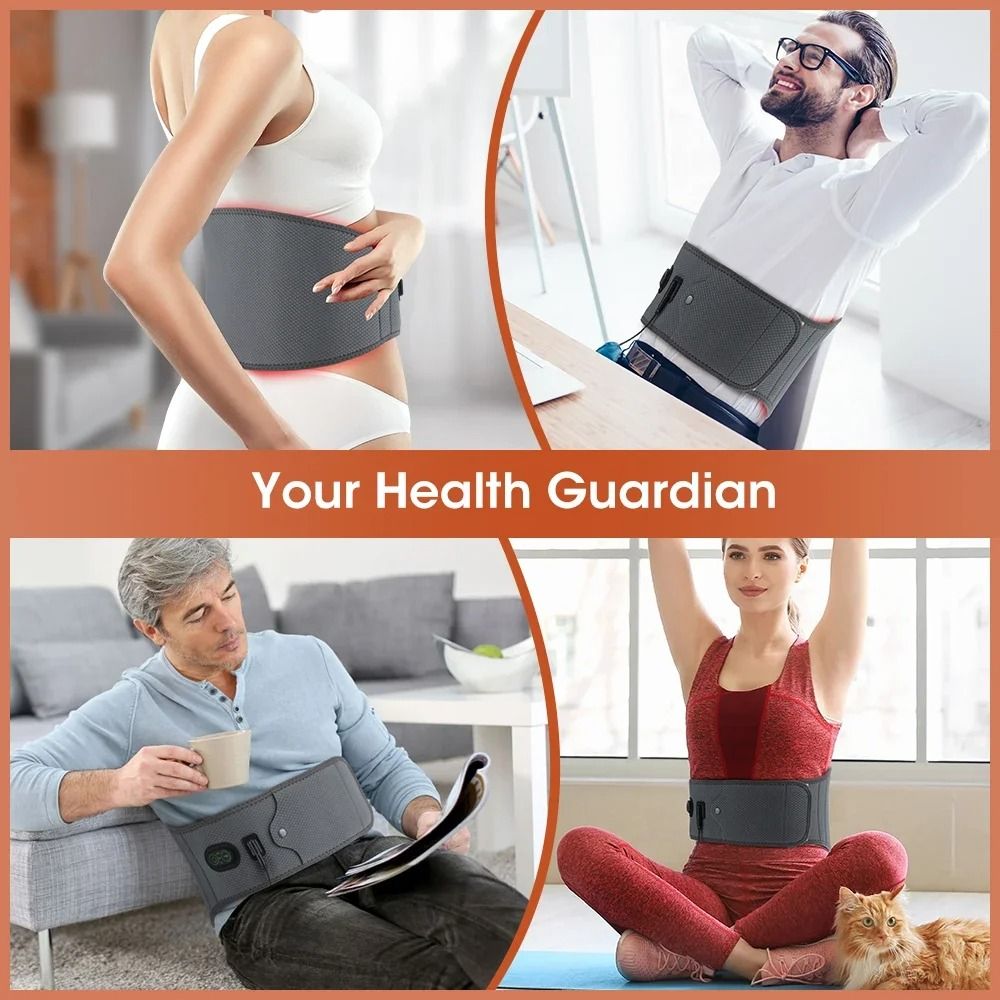 Portable LED Red Light Therapy Waist Belt with 660nm & 850nm Near Infrared Lumbar Support