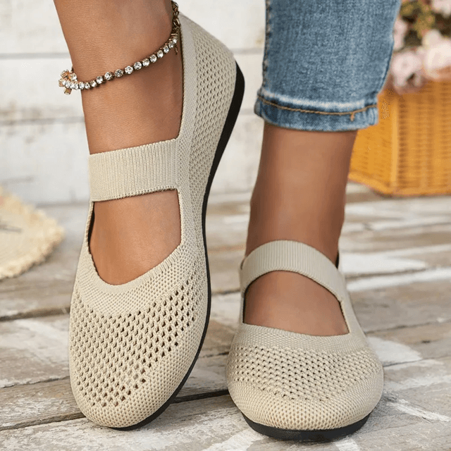 Womens Mesh Slip On Flats Lightweight Non Slip Casual Shoes