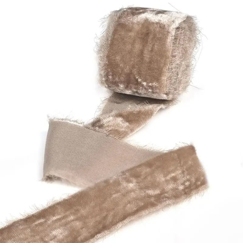 Frayed-Edge Velvet Suede Ribbon | Professional 1.57 in Wedding Invitation & Bouquet Wrapping System