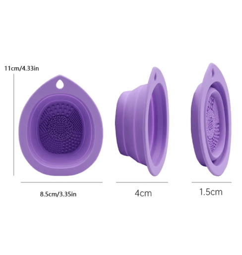 Silicone Makeup Brush Cleaner Bowl – Foldable Brush Washing & Scrubbing Tool