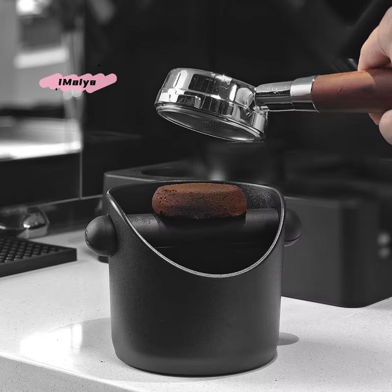 Stainless Steel Shock Absorbent Espresso Coffee Knock Box Dump Bin with Removable Knock Bar and Non-Slip Base