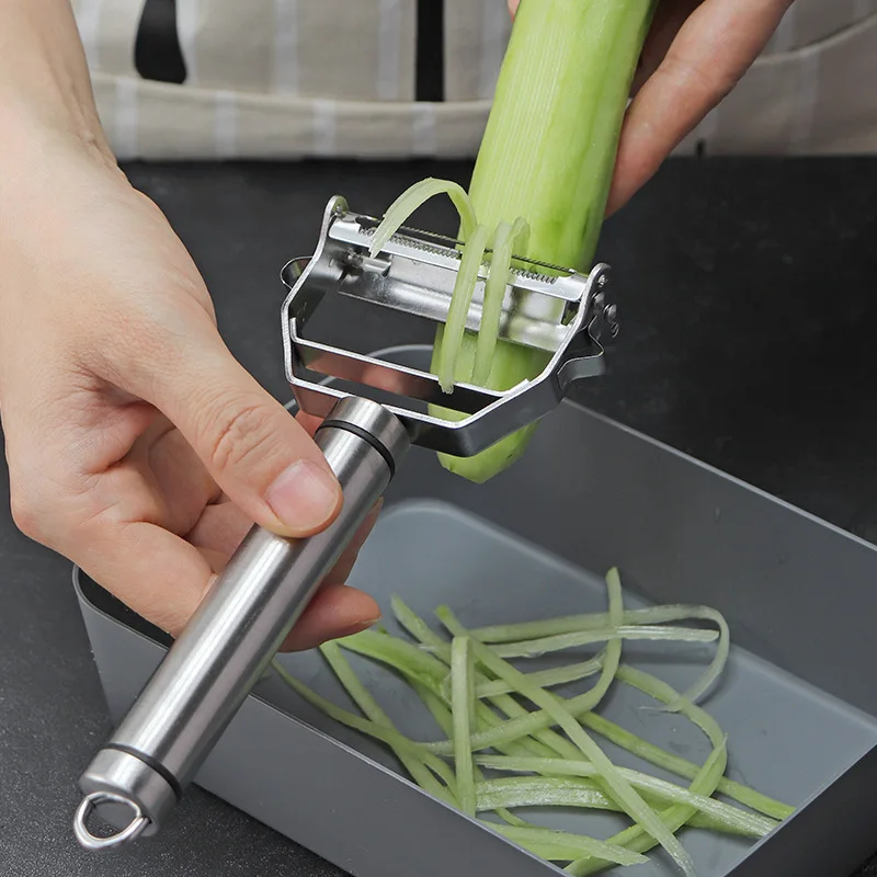 Durable Vegetable Slicer, Multifunctional Stainless Steel Kitchen Peeler, Cucumber Grater, Potato Carrot Julienne Cutter