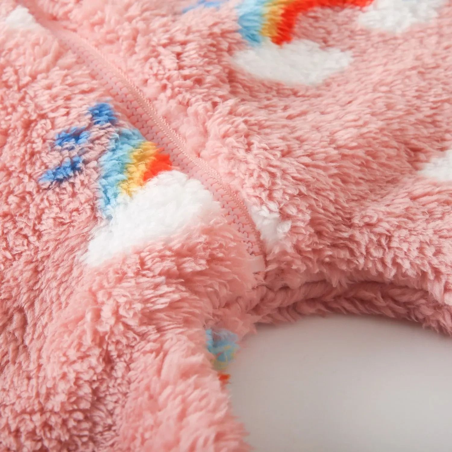 Rainbow Cloud Fluffy Fleece-Lined Jumpsuit
