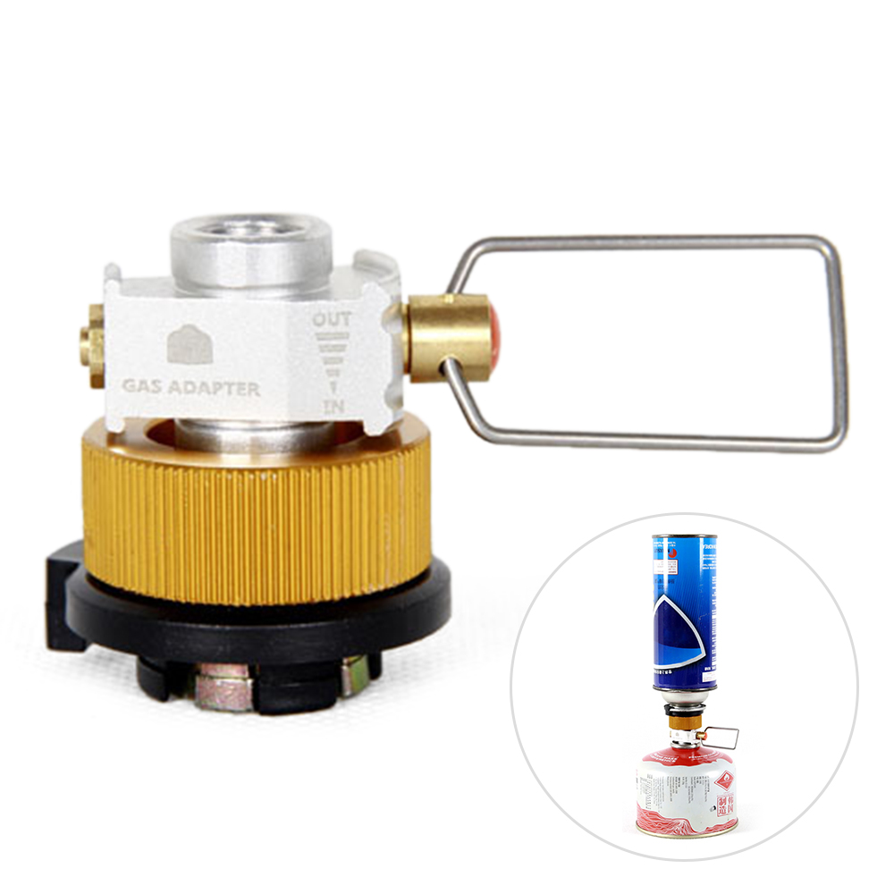 Gas Saver Plus Gas Burner Adapter Refill Flat Tank Conversion Adapter for Camping with Aluminum Alloy Valve
