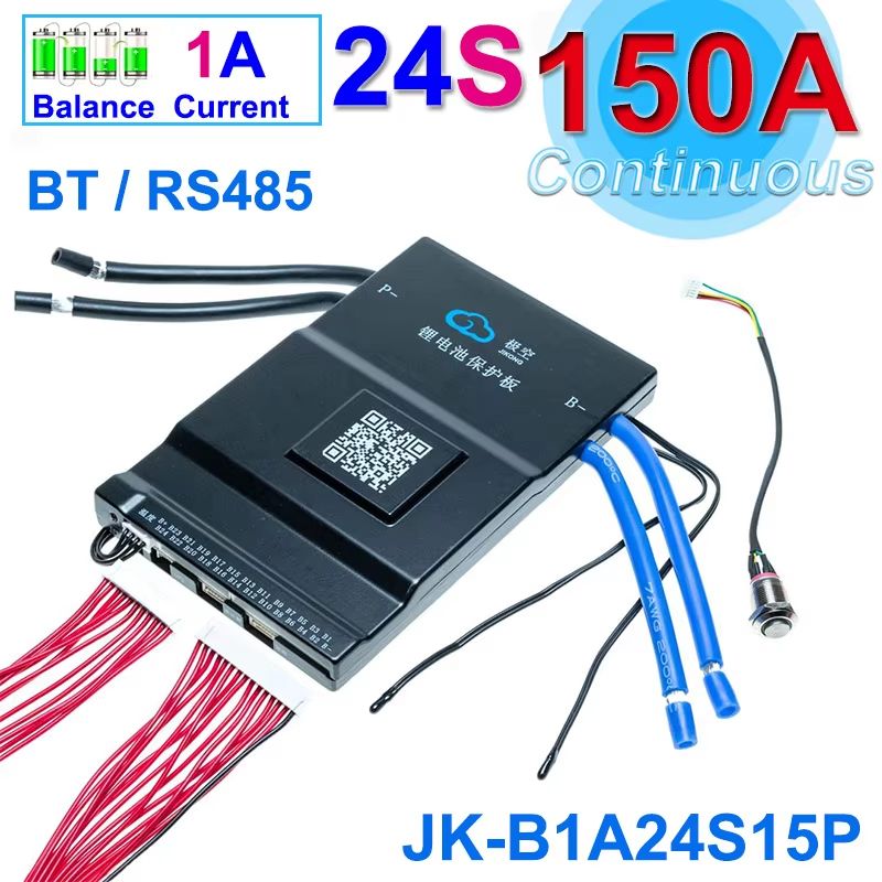 JK-BMS Smart Bluetooth Active Balance Battery Management System – Li-ion, LiFePO4, LTO Battery Protection 12V–48V 200A–3