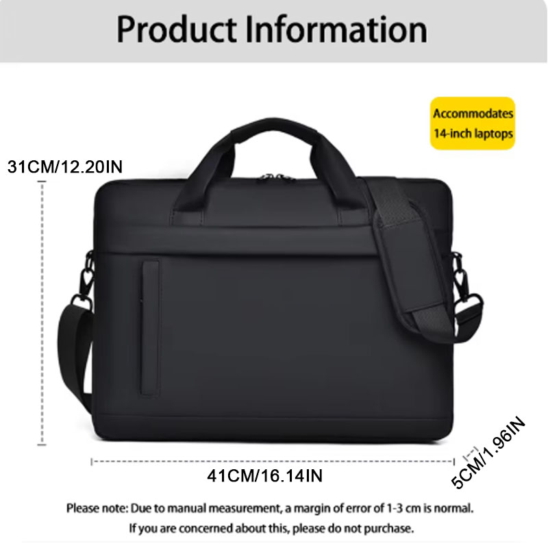 Minimalist Mens Briefcase Messenger Bag for Laptop and Office Use