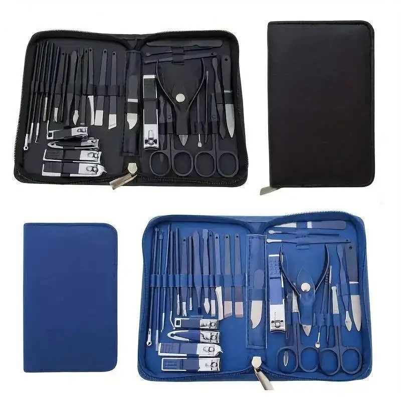 30 in 1 Stainless Steel Manicure Kit with Travel Case