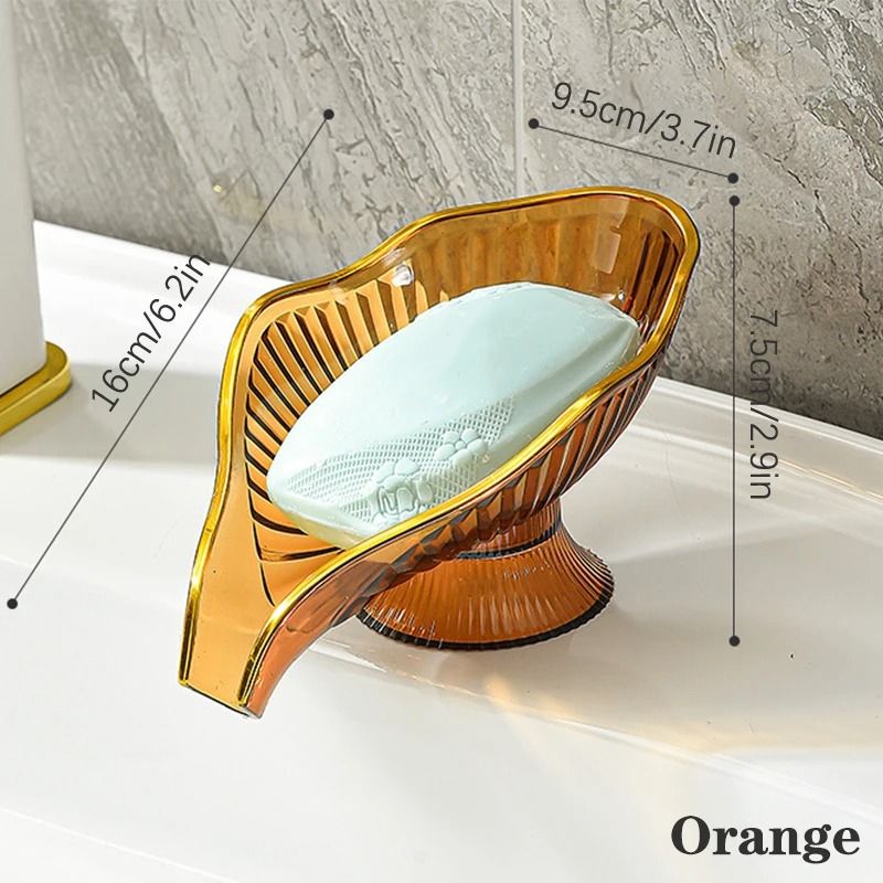 Creative Non-Slip Soap Holder with Suction Cup Drain, Stylish Shower Soap Container