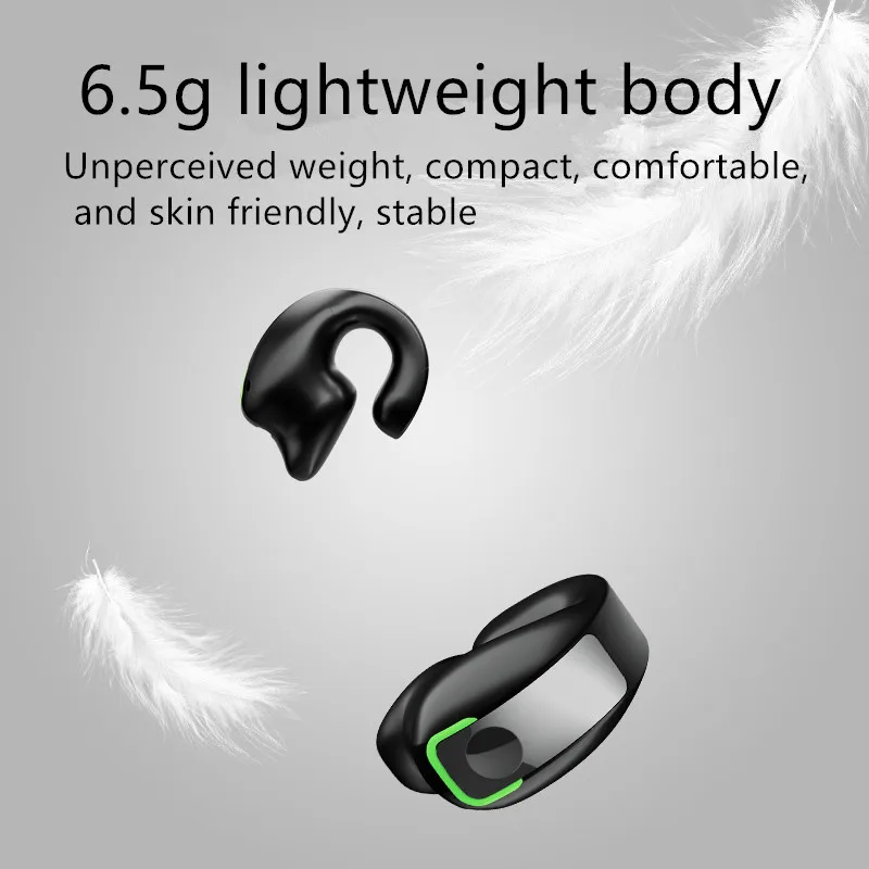 Bone Conduction Headset Wireless Bluetooth Earphone Clip with Mic - Noise Canceling High Quality TWS Auriculares