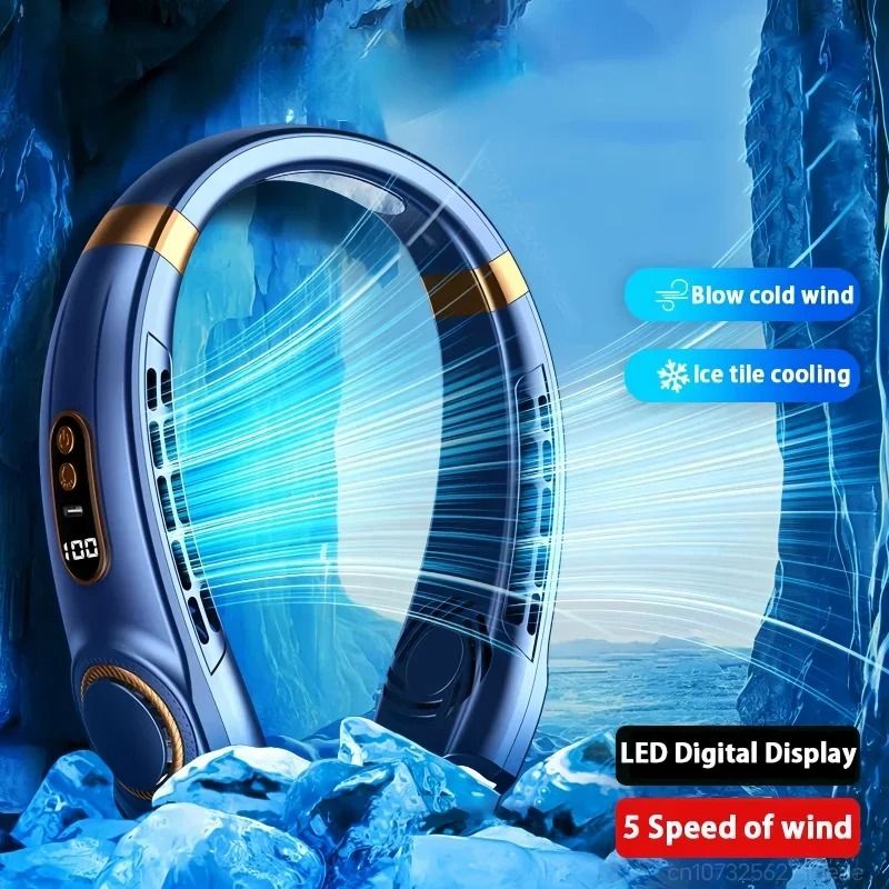 Portable Neck Fan with LED & Bladeless Design