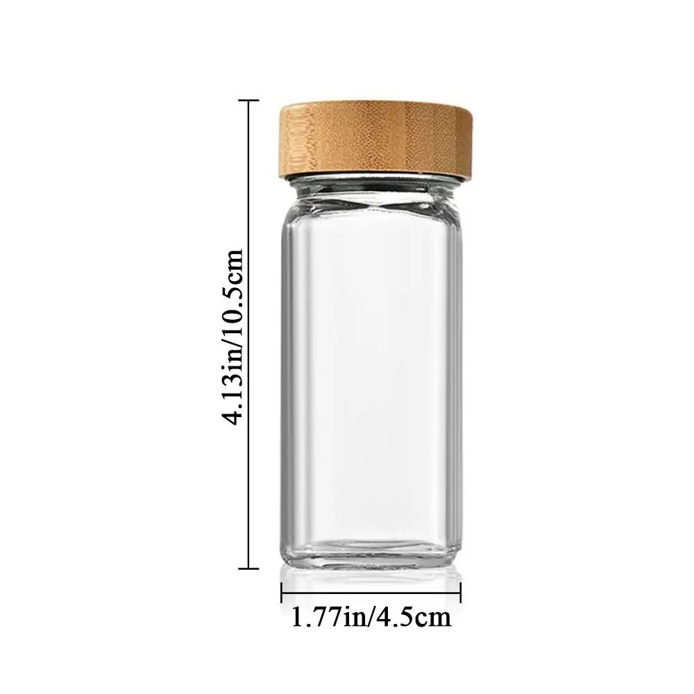 Airtight Spice Jar with Bamboo Lid 120ml Kitchen Container