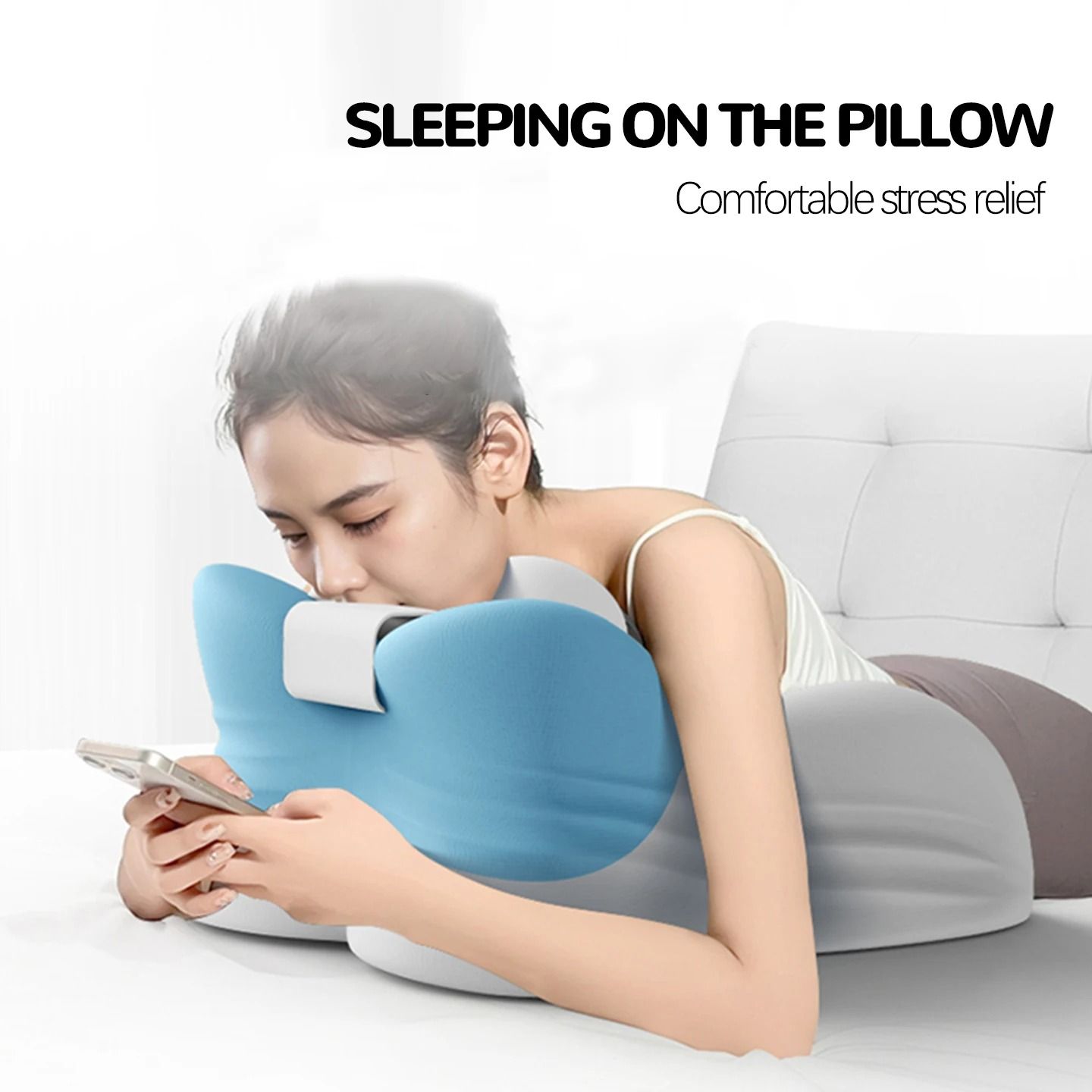 Multi-Functional Headboard & Face-Down Massage Reading Pillow