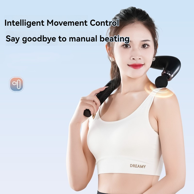 Electric Massage Hammer, Home Handheld Smart Curved Hook Fascia Gun Back Artifact Electric Fascia Gun