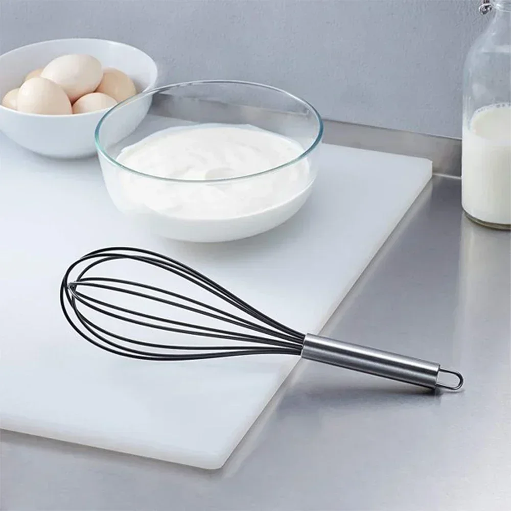 Stainless Steel Manual Egg Beater, Balloon Whisk Mixing Tool for Kitchen, Milk & Egg Beater