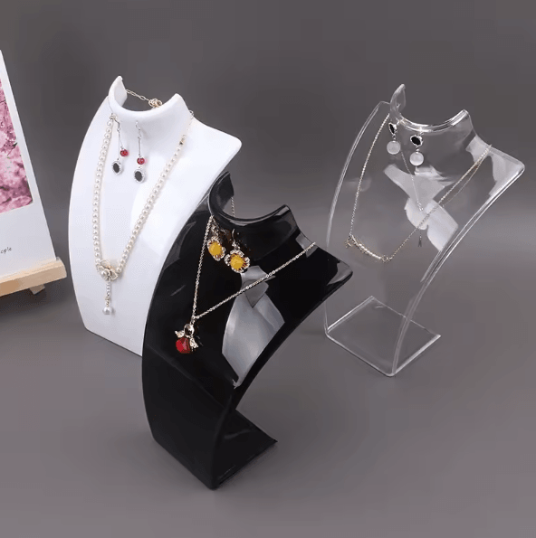 LuxeForm Jewelry Mannequin Bust Stand Necklace Display Holder for Earrings Pendant Showcase Elegant Retail Organizer
