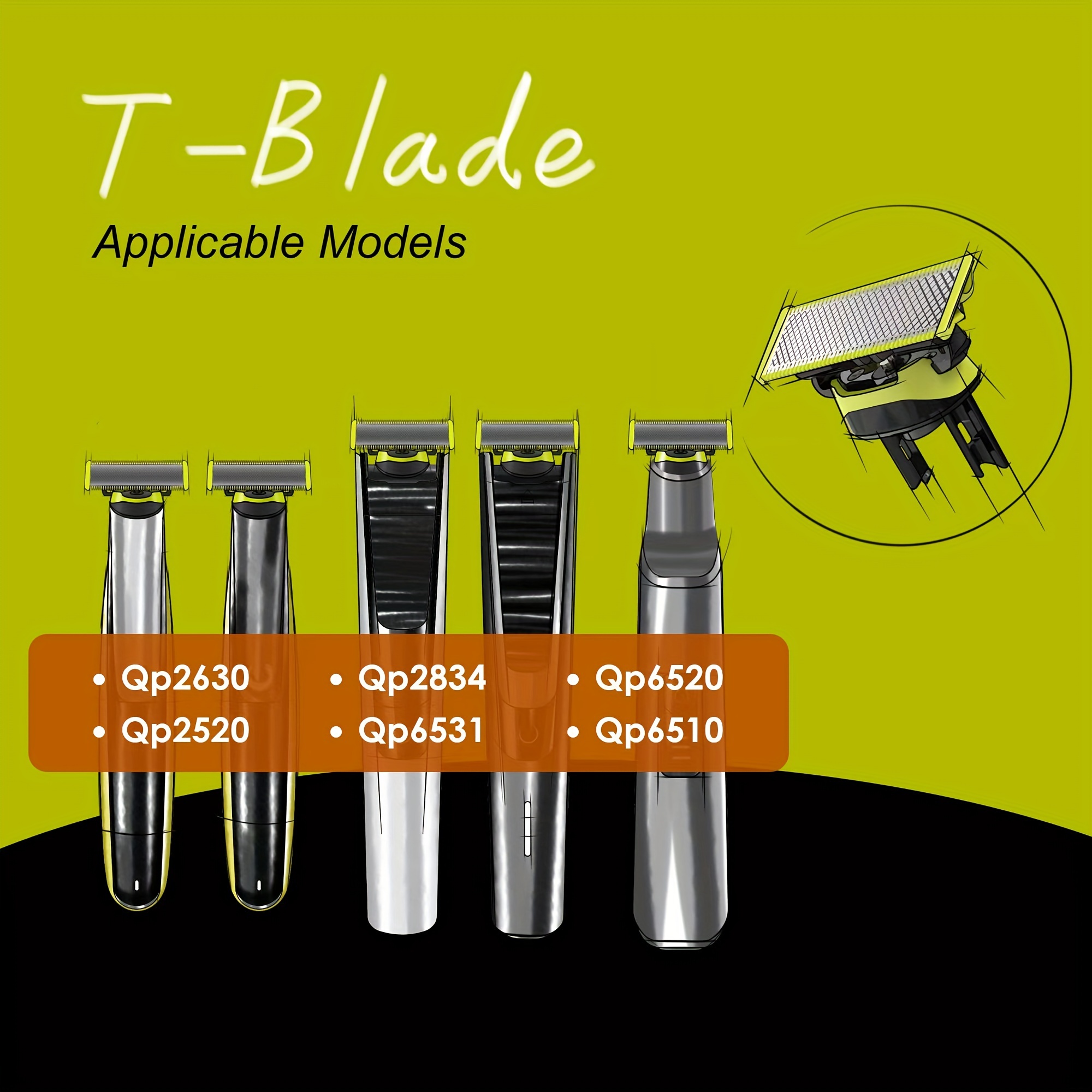 Brangdy Shaver Blades, Premium Replacement Blades Compatible with Philips One Blade Electric Shaver