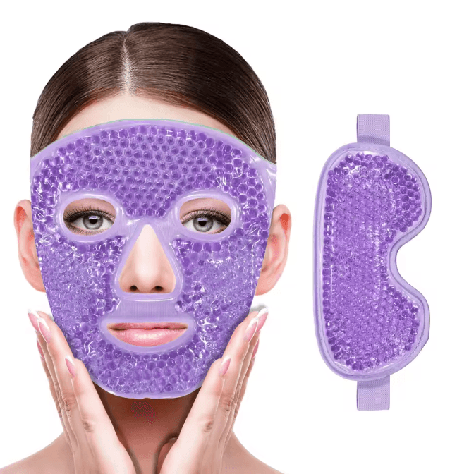 CoolEase Gel Cooling Face and Eye Mask Hot Cold Compress Pack