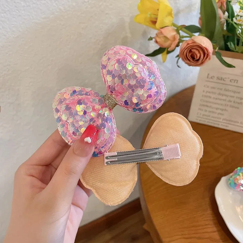 Sparkling Sequin Bow Hair Clip for Girls – Cute Gradient Kawaii Hairpin for Kids & Princess Fashion Accessories
