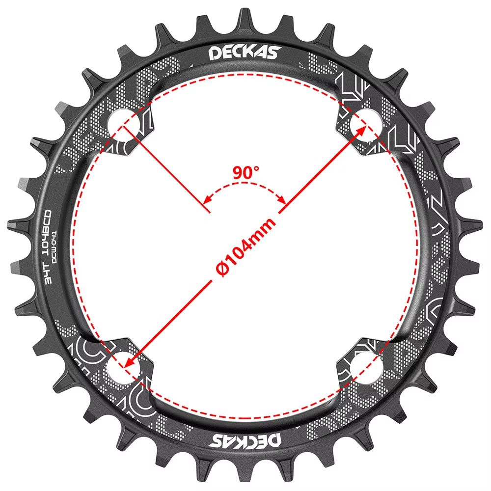 Deckas 104BCD Narrow Wide Chainring – Precision CNC MTB Chainring for 1x Drivetrains (32T/34T/36T/38T Options)