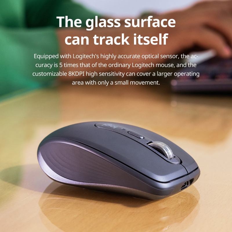 MX Anywhere 3S Logitech Master Series, Wireless Silent Bluetooth Mouse, Soft Sound Office Female Tablet